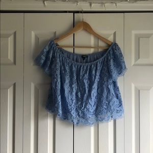 Blue off the shoulder top